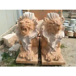 青山石雕獅子_銘祥石雕公司_石雕獅子定做_雕刻工藝品_第一槍