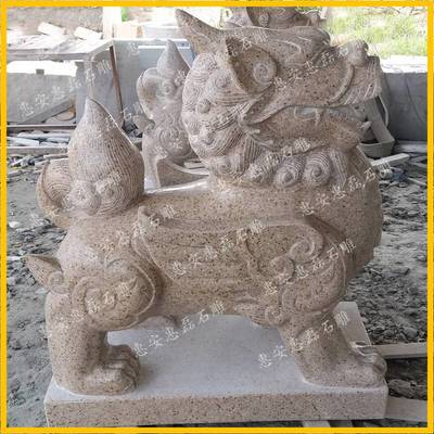 福建泉州石雕貔貅廠 公司庭院門口擺放貔貅 青石石雕貔貅加工廠家 福建石雕行業*